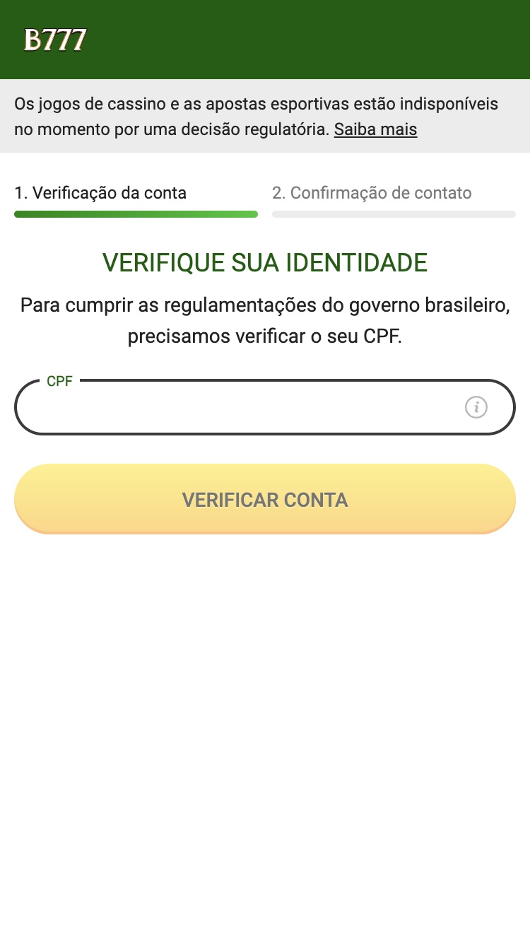 Cadastro no Brazino777 Casino passo 4